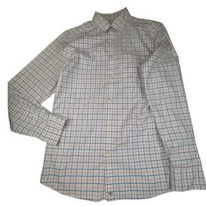 Vineyard Vines Shirt Men's Small White Cotton Classic Fit Plaid Button Down brrr